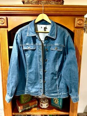 Vintage Denim Jacket The Tog Shop Women’s Stretch Size 1X Cotton Jeans Jacket